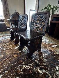 Coppia sedute neogotiche primi ’900