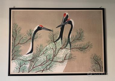Stampa incorniciata gru giapponesi
