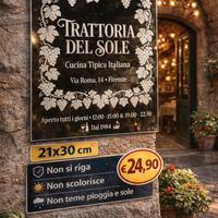 Targa Insegna Specchio Personalizzata Vetro 21x30 