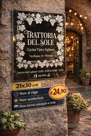 Targa Insegna Specchio Personalizzata Vetro 21x30 