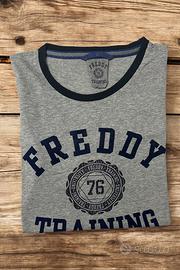 T-Shirt Freddy grigia vintage sportiva - Taglia XL