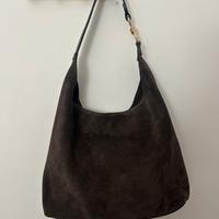 Borsa A Spalla Donna Vera Pelle Scamosciato