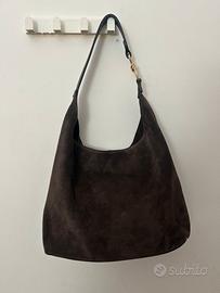 Borsa A Spalla Donna Vera Pelle Scamosciato