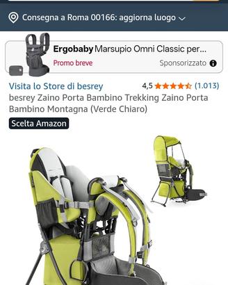 zaino porta bambino trekking 