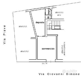 Negozio 41 mq con deposito e bagno zona centrale