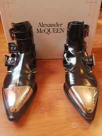 Stivaletti in pelle alta moda Alexander McQueen 