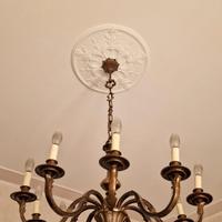 Lampadario vintage 8 Luci ottone/bronzo candele