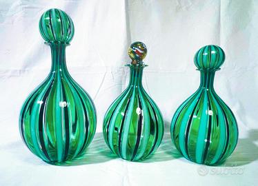 Set 3 decanter in vetro di Murano