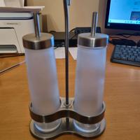 set di oliera e acetiera vetro e acciaio