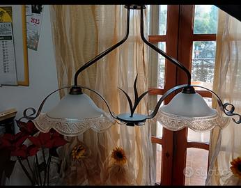 lampadario in ferro battuto 