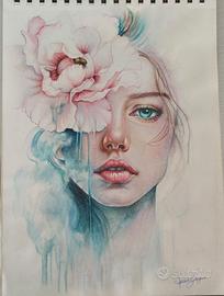 RAGAZZA PRIMAVERA - Disegno a pastello