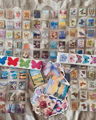 250 mix Natura ed Opere d'arte stickers e bollini