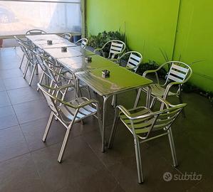 TAVOLI e SEDIE da BAR in ALLUMINIO