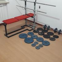 panca pesi bilancieri manubri 