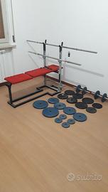 panca pesi bilancieri manubri 