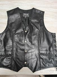 gilet in pelle motociclista 