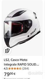 LS2, Casco Moto Integrale RAPID SOLID White, S


