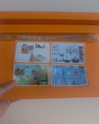 mensola in plastica arancione