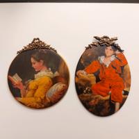 Coppia porcellane Limoges Artistiche finiture oro