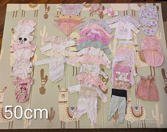 lotto abbigliamento bambina 50cm 0-1 mesi