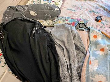 Lotto 3 cardigan donna (Nero/Grigio/Azzurro)