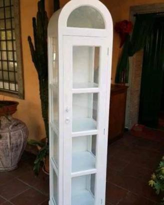 Vetrina a Cupola in Noce Massello Shabby Chic 