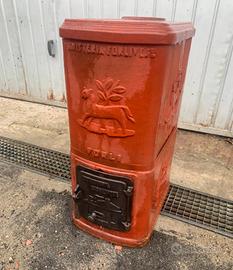 Stufa in ghisa smaltata d'epoca