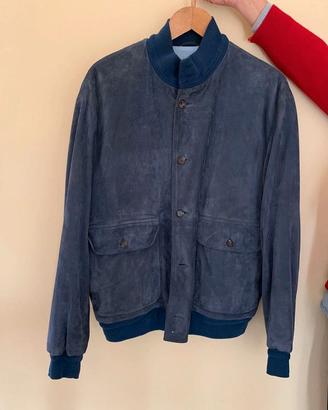 Giacca renna uomo bomber pelle camoscio vintage