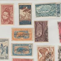 44 Francobolli Colonie Francesi 1905/1955 in busta