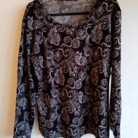 Maglia da donna marrone a fantasia floreale 