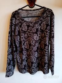 Maglia da donna marrone a fantasia floreale 