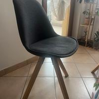4 Sedie Jysk Legno e Tessuto