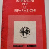 Libretto Alfa Romeo alternatore uso e manutenzione