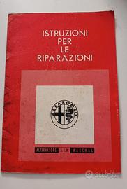 Libretto Alfa Romeo alternatore uso e manutenzione
