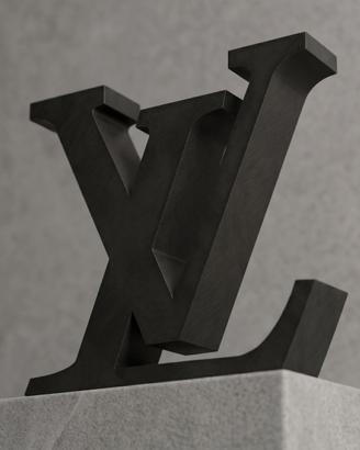 Scultura decorativa geometrica LV nero opaco