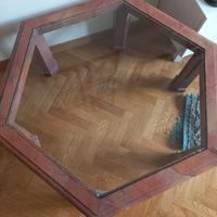 Tavolo vintage esagonale in cristallo