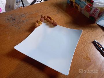 Centrotavola porta noci NADIR  in ceramica bianco