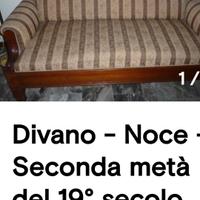 divano metà diciannovesimo secolo in noce 
