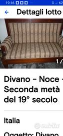 divano metà diciannovesimo secolo in noce 