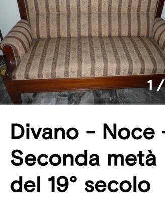 divano metà diciannovesimo secolo in noce 