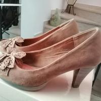 décolleté cammello similpelle camoscio Marco Tozzi