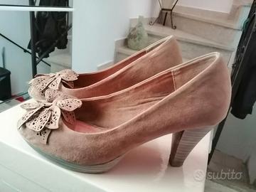 décolleté cammello similpelle camoscio Marco Tozzi