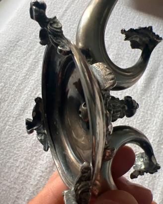 Coppia Candelabri Argento 800 Antichi