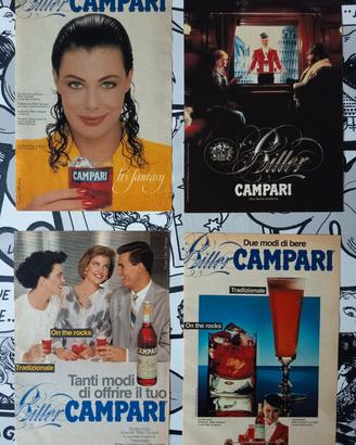 4 Pubblicità Bitter Campari Vintage Anni 80