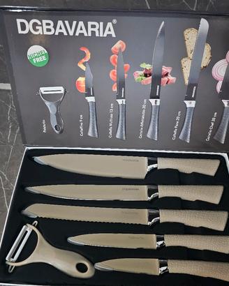 set sei coltelli cucina DGBAVARIA con pelapatate