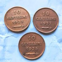**3x 10 centesimi San Marino 1935 1937 1938**