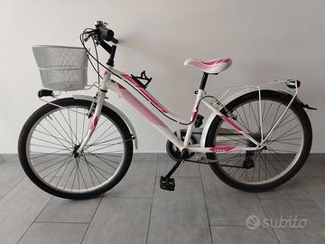 BICICLETTA PER BAMBINA/RAGAZZA BIANCA/ROSA