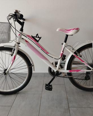 BICICLETTA PER BAMBINA/RAGAZZA BIANCA/ROSA