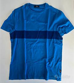 Maglietta Fay blu con fascia navy in cotone L