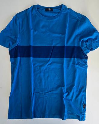 Maglietta Fay blu con fascia navy in cotone L